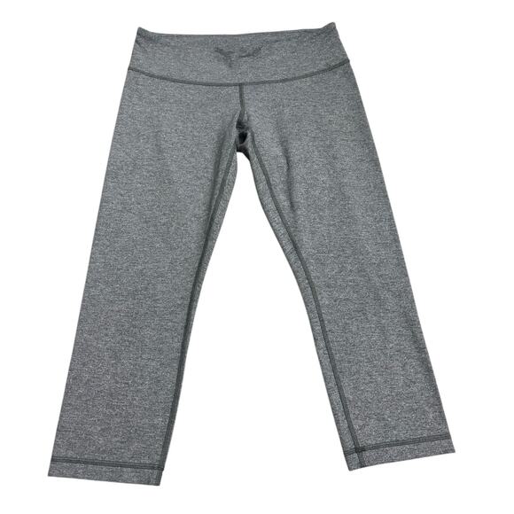 Lululemon Womens Size 10 Mid Rise Cropped Athletic Leggings Heathered Gray Sport - Picture 2 of 6